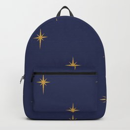 Christmas Faux Gold Foil Star in Midnight Blue Backpack