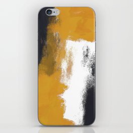 Odessa 3 - Minimal Abstract Painting in Yellow, Black and White iPhone Skin