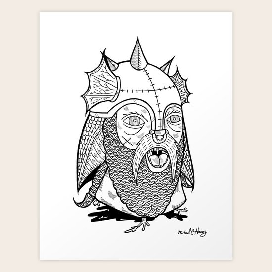 Warrior's Decapitated Head Art Print