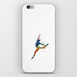 Contemporary male dance in watercolor 01 iPhone Skin