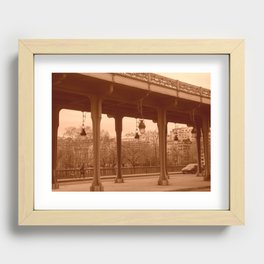 Paris - Bir-Hakeim bridge in sepia Recessed Framed Print