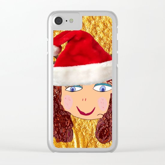 Gold Christmas | Kids Painting | Christmas Spirit Clear iPhone Case
