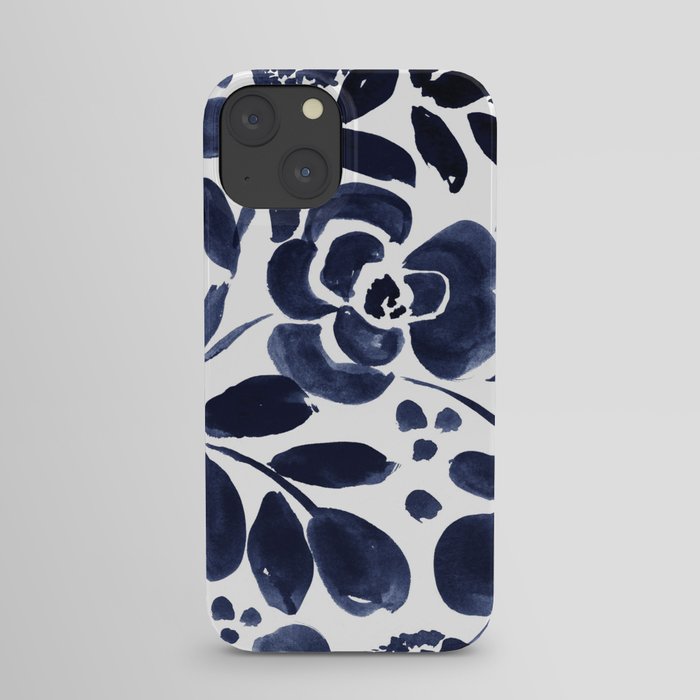 Navy Floral iPhone Case