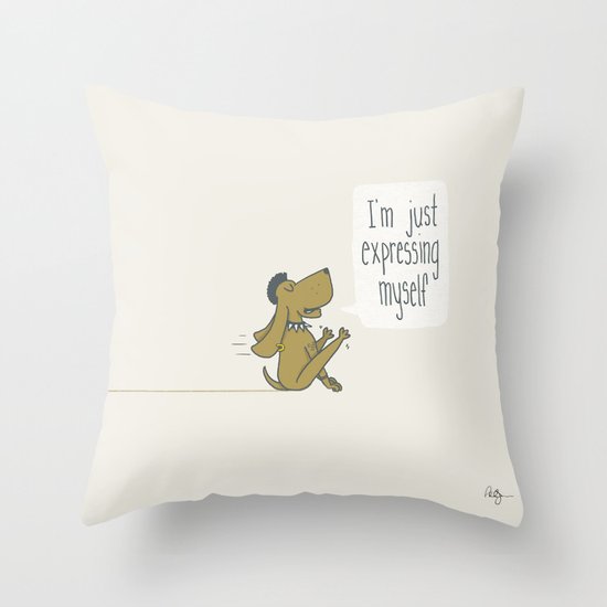 Dog Expression Throw Pillow