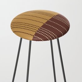 Spotted Stripes, Mustard and Terracotta Counter Stool