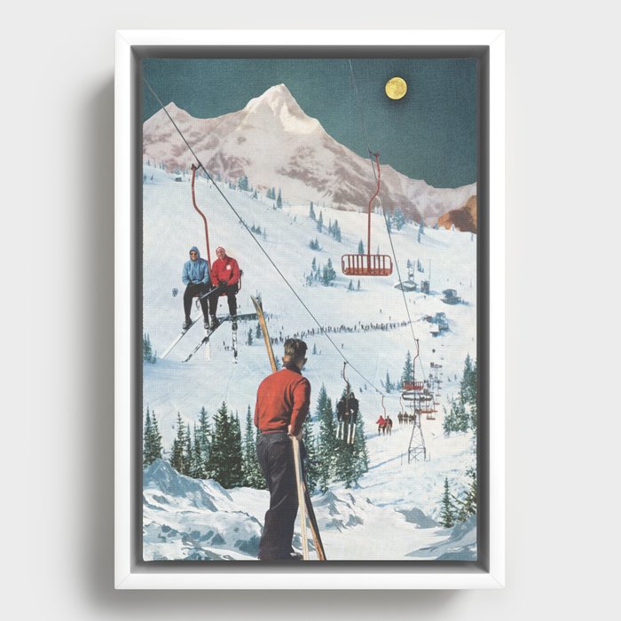 Bridger Skiing Framed Canvas
