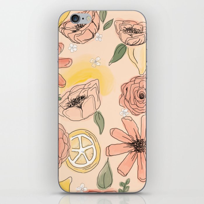 Printable Floral lemon Abstract iPhone Skin