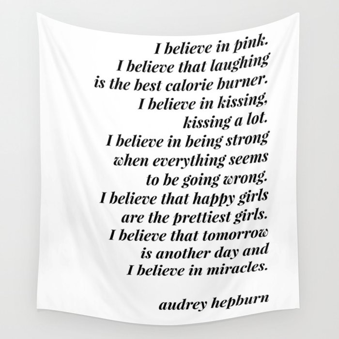 Audrey Hepburn quote Wall Tapestry
