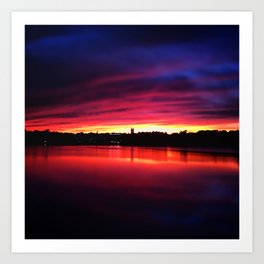 Serene Lake Sunset Art Print