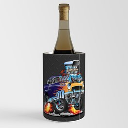 Classic Fifties Hot Rod Muscle Car Cartoon Wine Chiller