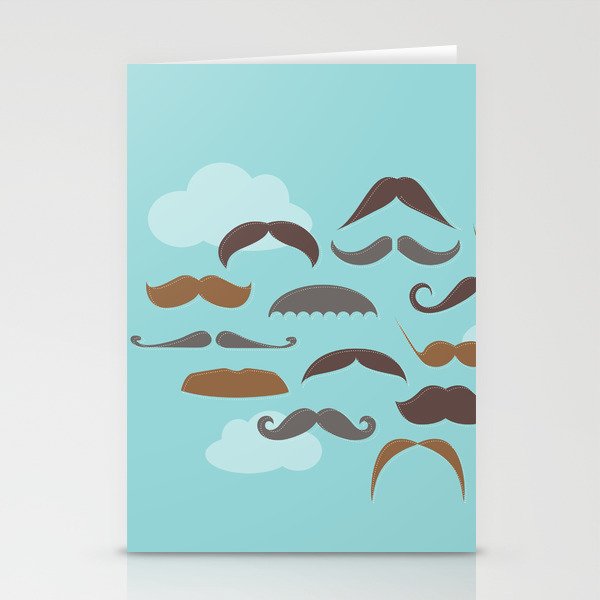 Mustaches in the Sky Stationery Cards