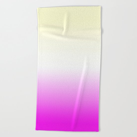 Pink White Yellow Gradient Beach Towel