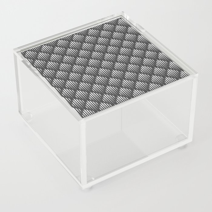 Dark Grey and White Abstract Pattern Acrylic Box