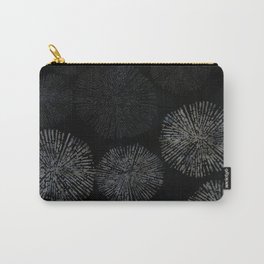 Black Shibori Sea Urchin Burst Pattern Carry-All Pouch