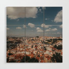 Beautiful city of Malaga, Spain | Blue sky, clouds and view | Colourful travel photography art | Wall art Print Wood Wall Art