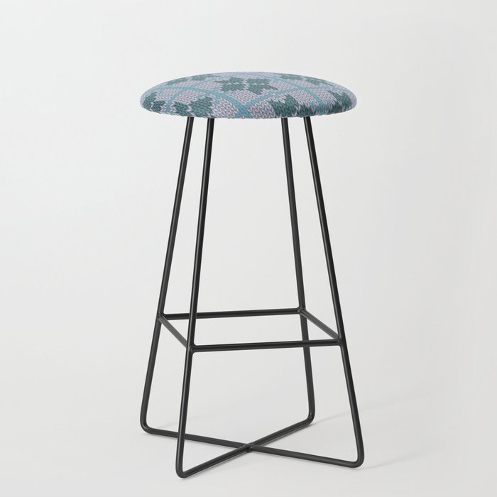 Christmas Pattern Knitted Retro Snowflake Floral Bar Stool