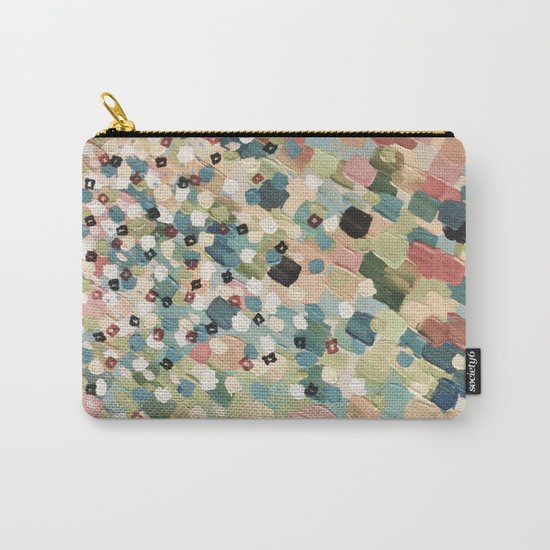 SWEPT AWAY 4 - Lovely Shabby Chic Soft Pink Ocean Waves Mermaid Splash Abstract Acrylic Painting Carry-All Pouch