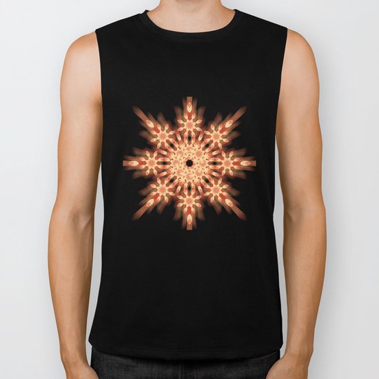 Mandala radial in orange Biker Tank