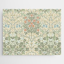 William Morris Blackthorn Cream Pastel Floral Jigsaw Puzzle