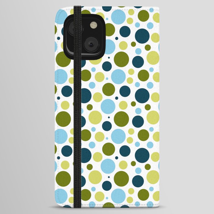 Blue and green dots iPhone Wallet Case