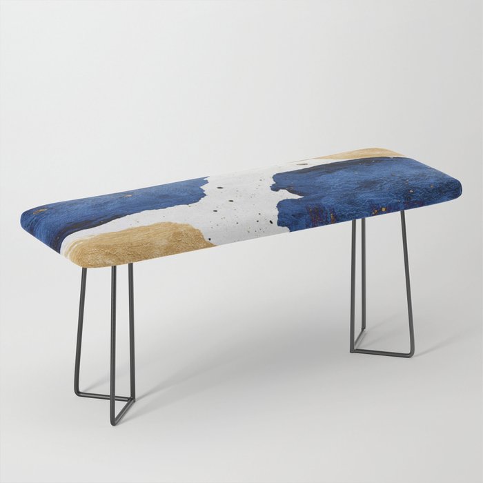 Gold and Navy Blue paint Bench