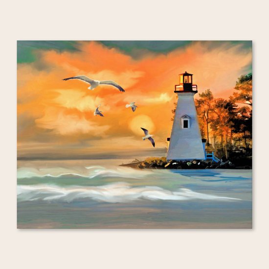 Sunset Lighthouse Canvas Print