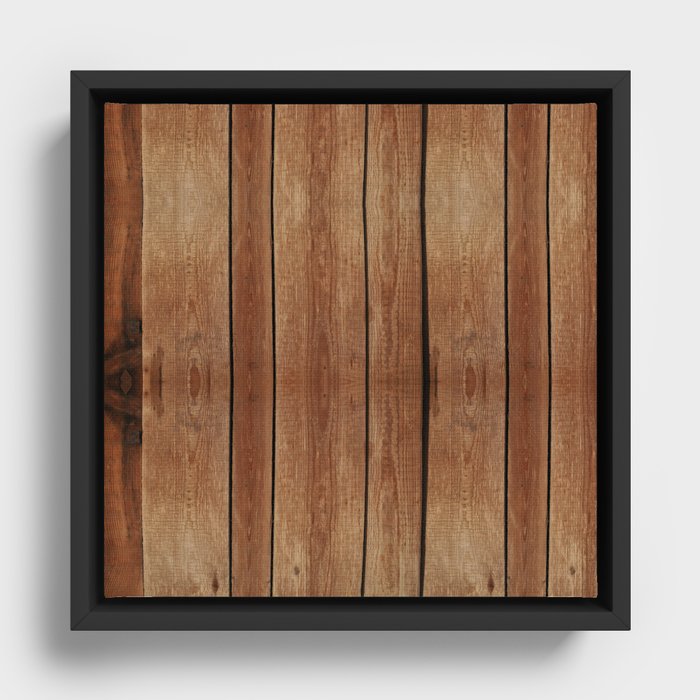 wood 3 Framed Canvas