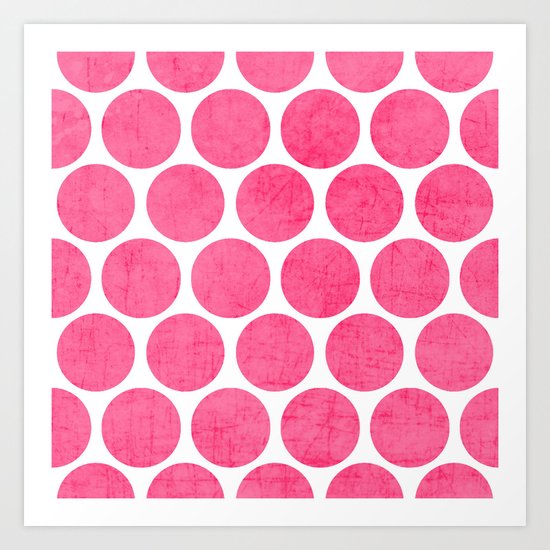 pink polka dots Art Print