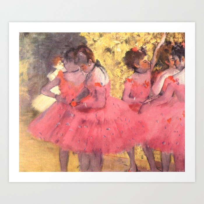 The Pink Dancers Before the Ballet Art Print