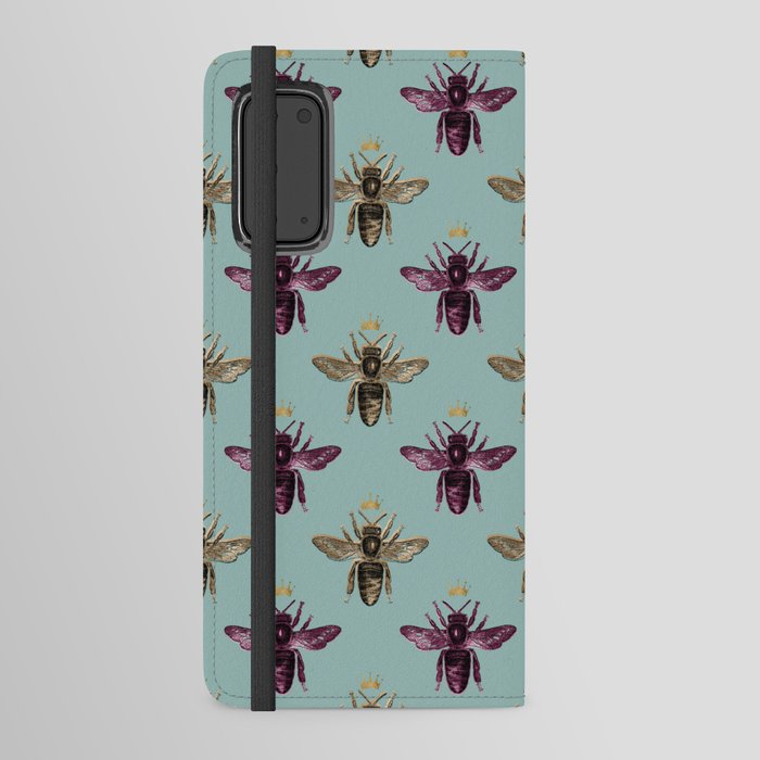 Green Bee Pattern Android Wallet Case