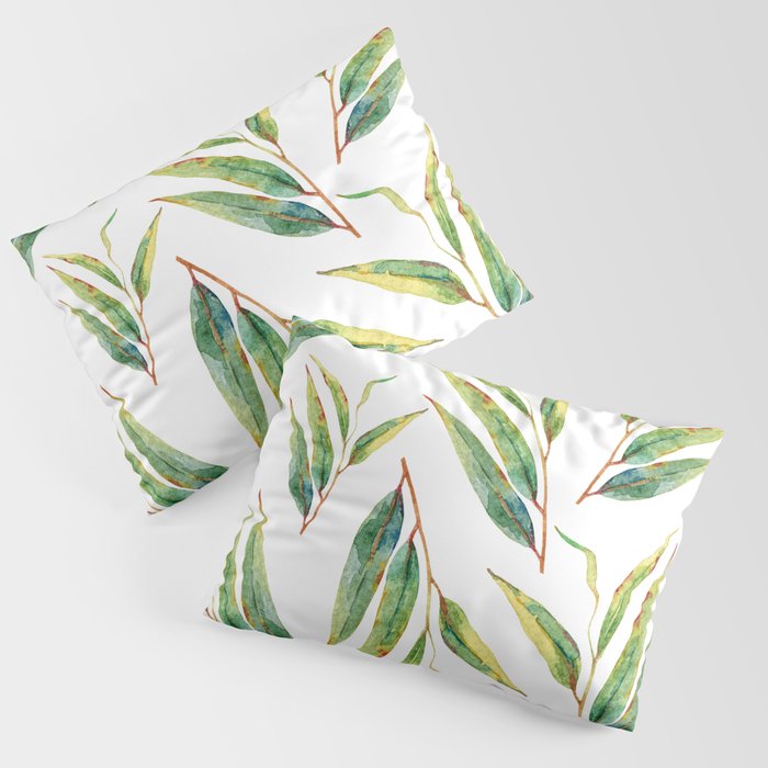 leaves watercolor pattern Pillow Sham