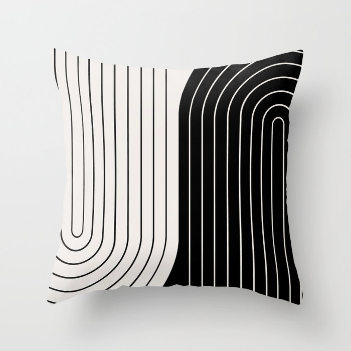 Two Tone Line Curvature VIII  Throw Pillow