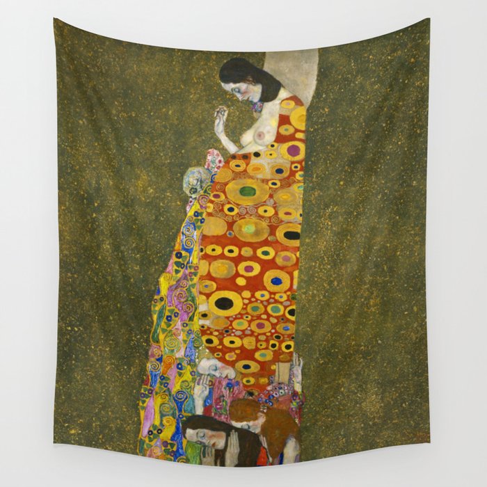 Hope II by Gustav Klimt Wall Tapestry