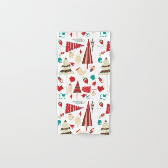 Vintage Christmas white Hand & Bath Towel