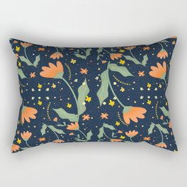 Flower Pattern Rectangular Pillow | Curated, Digital, Patterns, Graphicdesign, Flowers, Vintage 