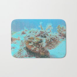 The Toxic Rock Bath Mat | Scuba, Digital, Color, Sea, Fish, Cozumel, Camouflage, Predator, Protect, Caribbean 