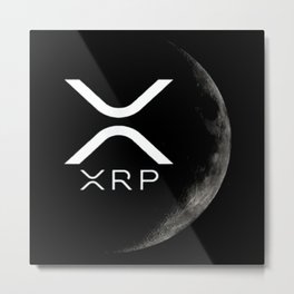 Ripple XRP Moon Metal Print