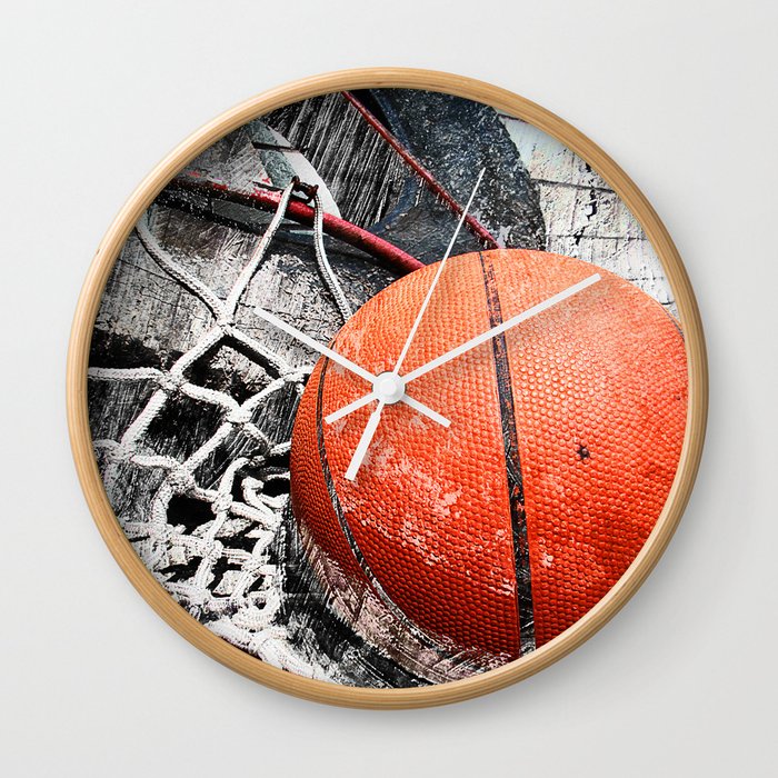 Modern Basketball Art 8 Wall Clock