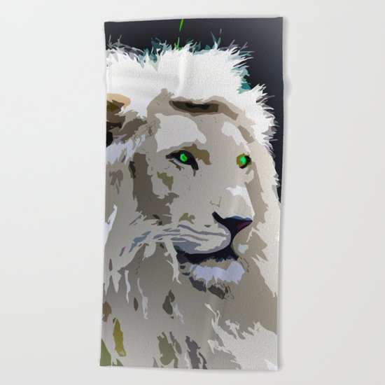 White Lion Beach Towel