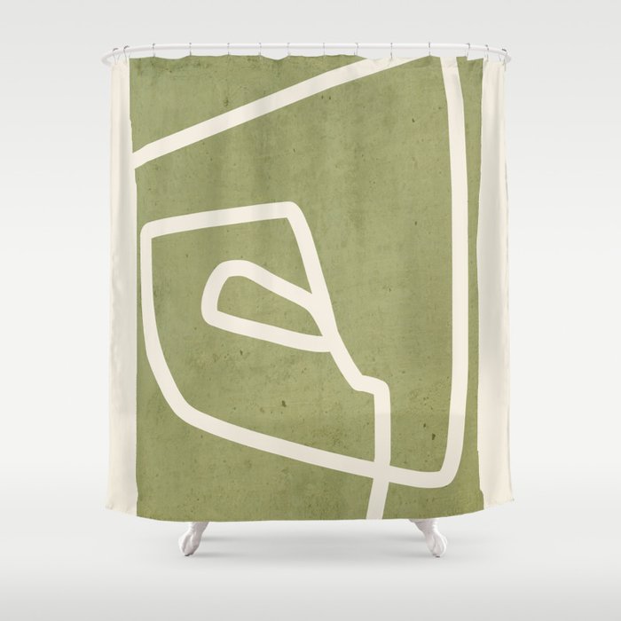 abstract minimal 57 Green Shower Curtain