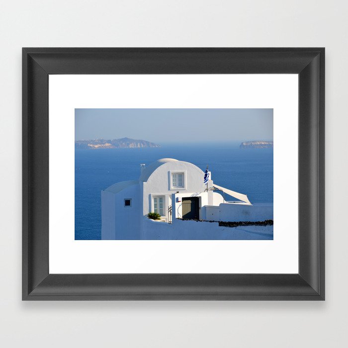 Santorini House Greece Framed Art Print