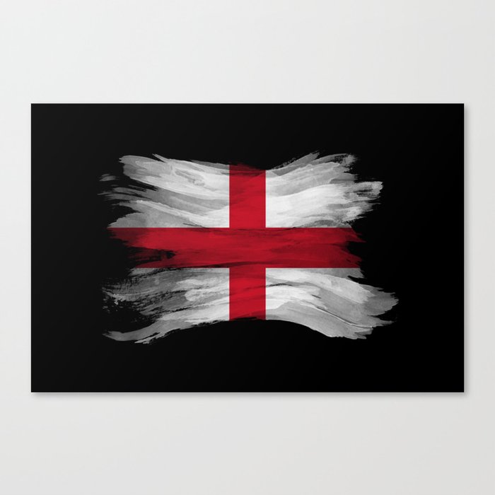 England flag brush stroke, national flag Canvas Print