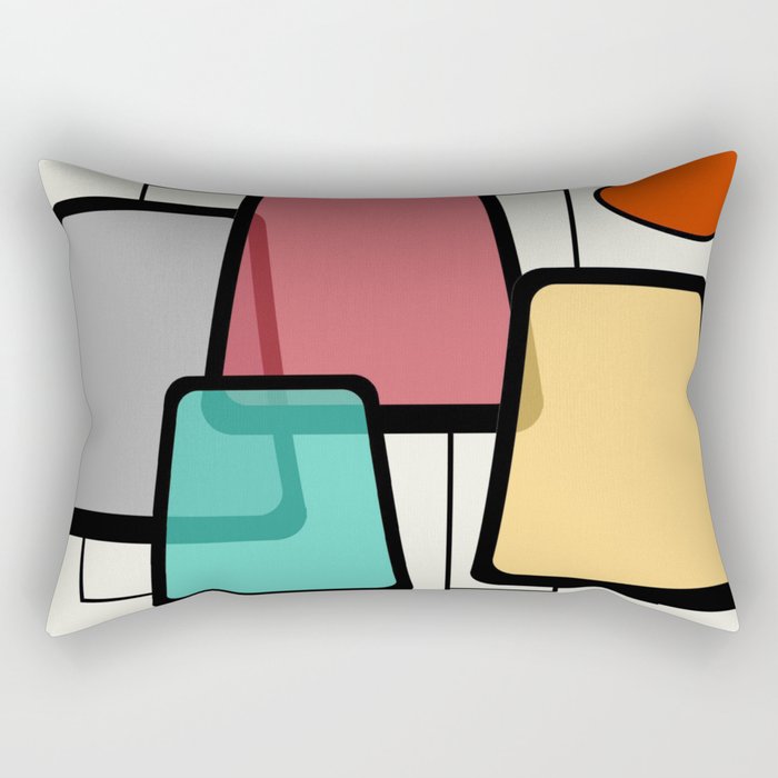 Mid-Century Modern Art Landscape 1.1 Rectangular Pillow