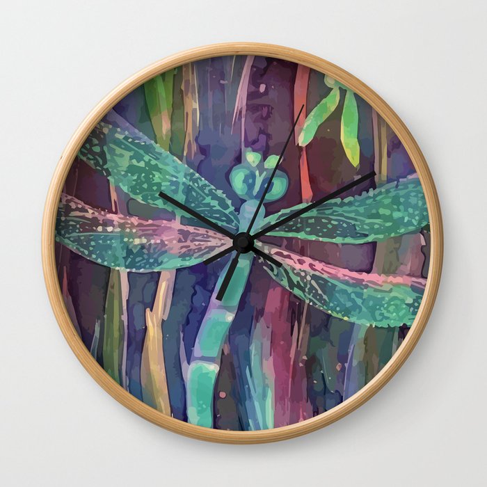 Dragonflies in blue Wall Clock
