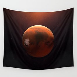 Mars planet. Poster background illustration. Wall Tapestry
