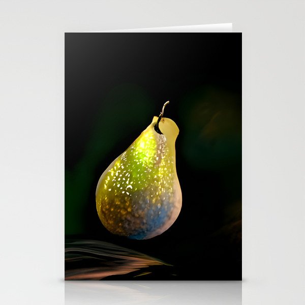A simple yellow pear fruit Stationery Cards