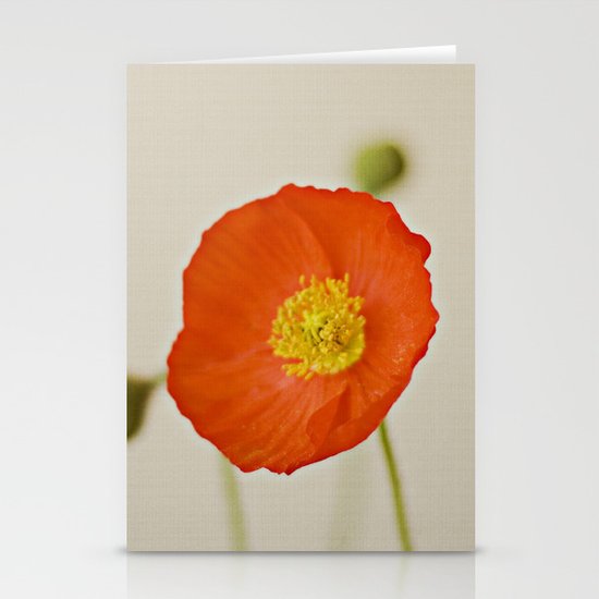 Poppy Flower Red Orange Yellow Bloom Stationery Cards