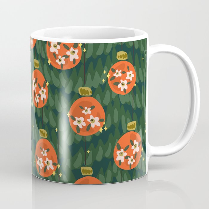 Flowery Christmas baubles Coffee Mug