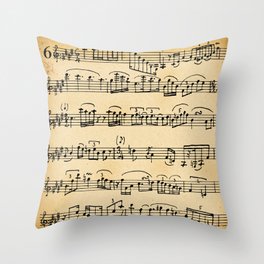 Antique Music Notes Throw Pillow