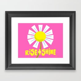Rise And Shine Retro Modern Daisy Flower Hot Pink Framed Art Print